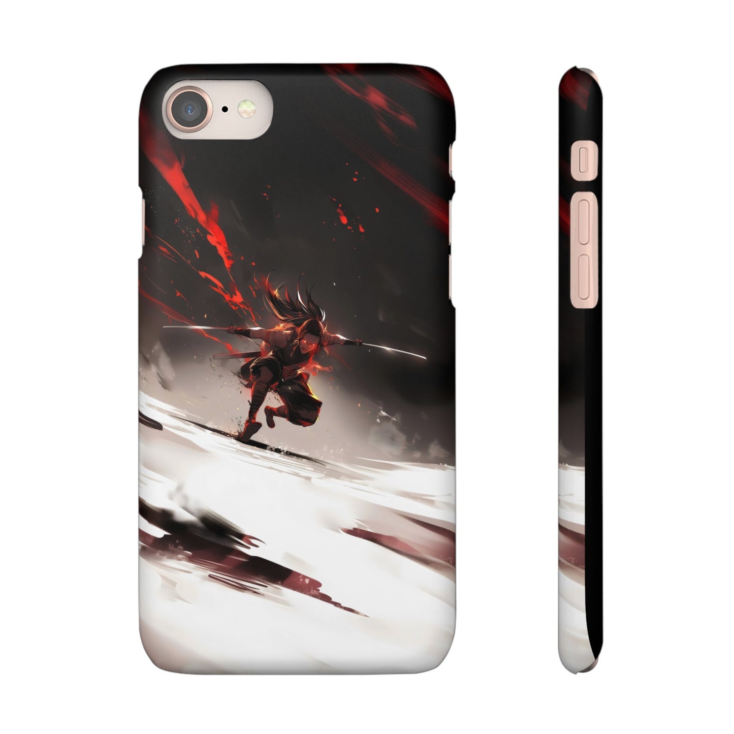 Epic Anime Gamer Apple iPhone Phone Case 14 13 12 11 X XR XS 8 7 Pro Plus Max Mini - Fierce Warrior Action Pose Japanese Style Manga Art